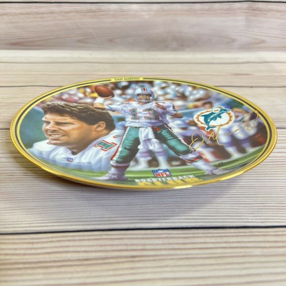 Dan Marino NFL Quarterback Club 8" Plate 1996 Bradford Exchange Miami Dolphins - Picture 2 of 10